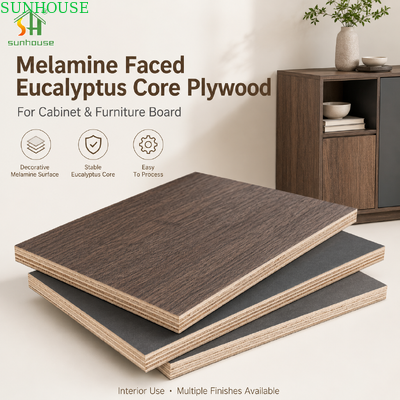 18 mm melamina sklejka Eukalyptus Core Meubels Board for Cabinets Armoury and Interior Furniture Manufacturing