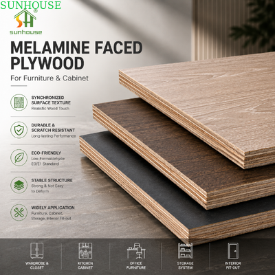 18mm Melamin Faced Sklejki Eukaliptus Poplar Hardwood Rdzeń mebli Płyty do szaf i szafek